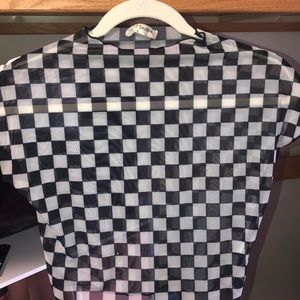 checkered transparent crop top
